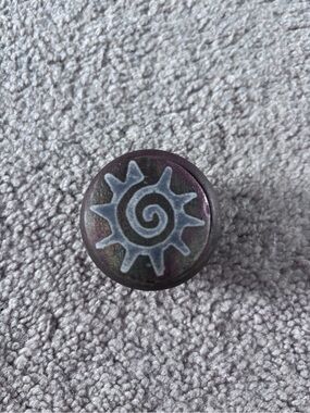 Iridescent Black Sun Emblem Container